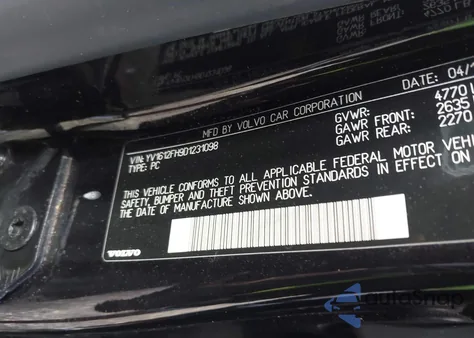 2013 Volvo S60 T5 Platinum из США, поврежденный, VIN YV1612FH9D1231098